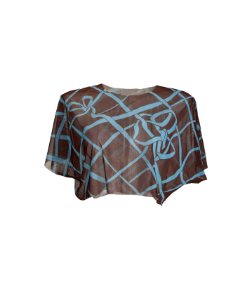 Top, mesh, Chocolate,  print