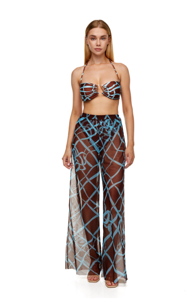 Pants, mesh, print Chocolate