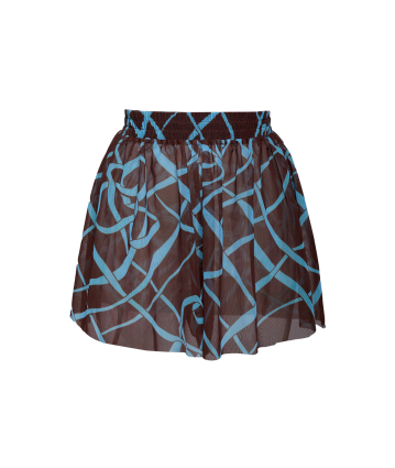 Shorts, mesh, Chocolate  print