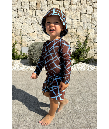 Stretch-tulle top with, kids "Chocolate" print