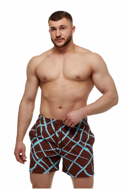 Men's swim shorts with "Chocolate" print