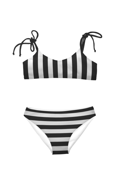 Kids top and swimming trunks, Monochrome  print