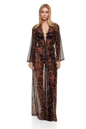 Mesh robe with "Leopard"