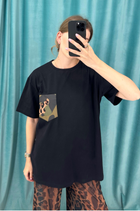 T-shirt for men, black "Khak"i print