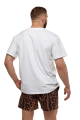 T-shirt for men, white "Leopard" print
