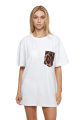 T-shirt for men, white "Leopard" print