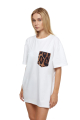 T-shirt for men, white "Leopard" print