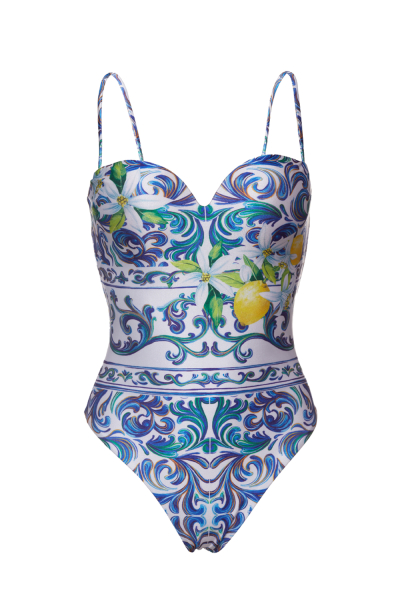 One-piece with print, bodysuit, "Porto"