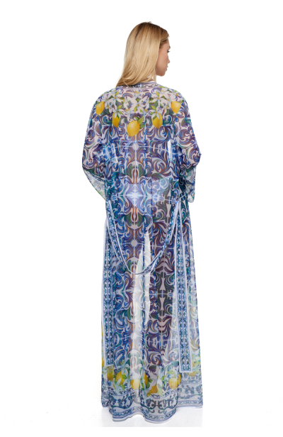 Mesh robe with "Porto"