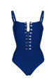 Indigo lace up swimsuit