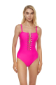 Fuchsia lace up swimsuit