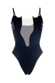One-piece swimsuit, black, «Not shy»