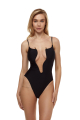 One-piece swimsuit, black, «Not shy»