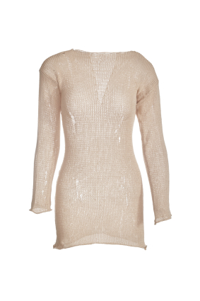 Short knitted dress, Beige