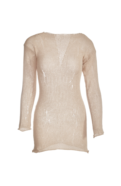 Short knitted dress, Beige