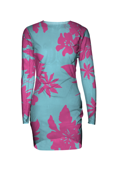 Dress mesh, "Lagoon" print