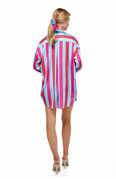 Shirt, Artificial Silk, "Lagoon" print