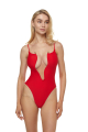 One-piece swimsuit, red, «Not shy»