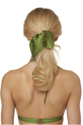 Elastic band on the head with a bow, Artificial Silk, Madeira, print 