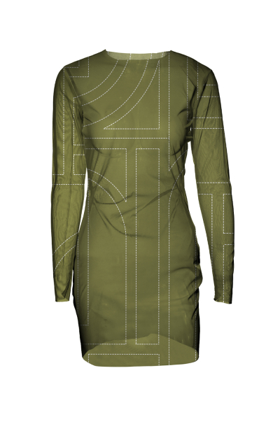 Dress mesh, "Madeira" print