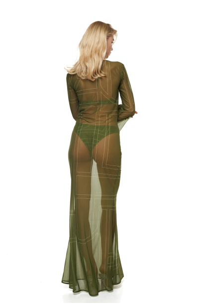 Dress mesh to the floor, "Madeira" print