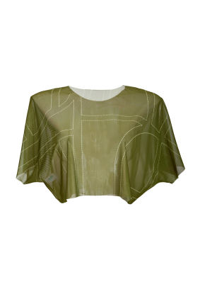 Top, mesh, Madeira,  print