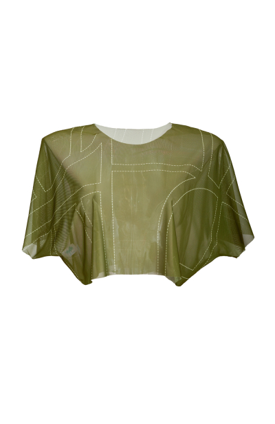 Top, mesh, Madeira,  print