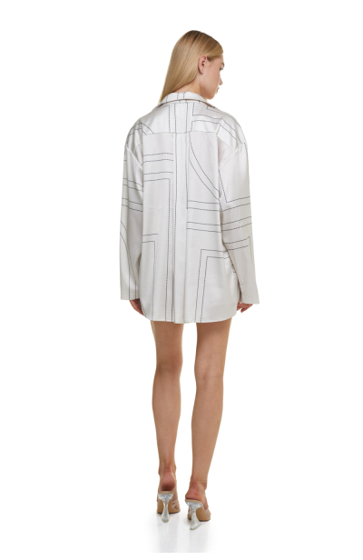 Shirt, Artificial Silk, "Madeira Pearl" print