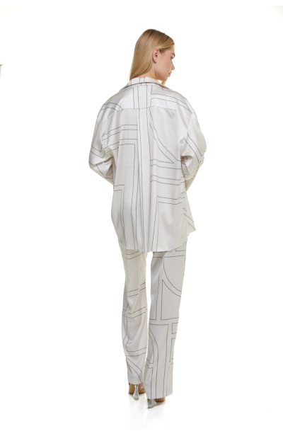 Shirt, Artificial Silk, "Madeira Pearl" print