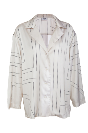 Shirt, Artificial Silk, "Madeira Pearl" print