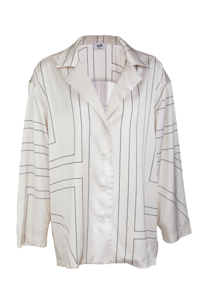 Shirt, Artificial Silk, "Madeira Pearl" print