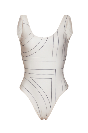 One-piece with print, tank top style, Madeira Pearl