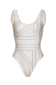 One-piece with print, tank top style, Madeira Pearl