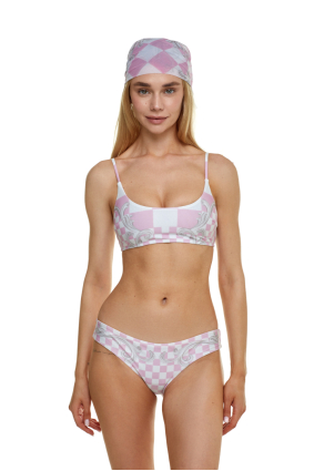 Bikini briefs with, "Versailles Rose" print