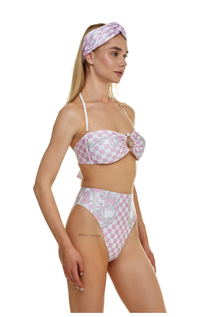 High leg bikini briefs with "Versailles Rose" print