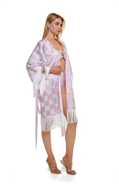 Tunic with "Versailles Rose" print 