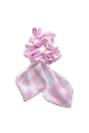 Elastic band on the head with a bow, Artificial Silk, Versailles Rose, print 
