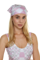 Headscarf, Artificial Silk, "Versailles Rose" print, 60х60