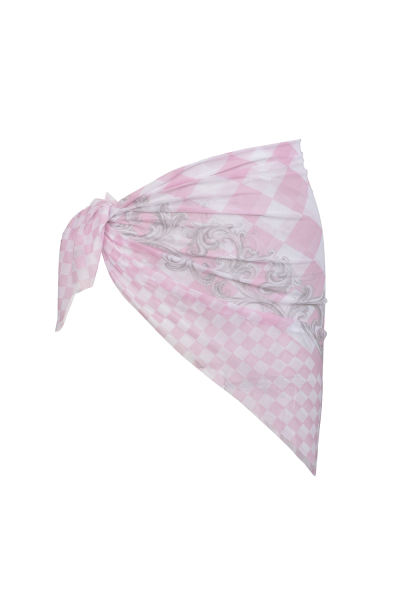 Headscarf, mesh, "Versailles Rose" print, 90х90