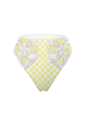 High leg bikini briefs with "Versailles Lemon" print