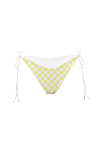 V bikini briefs with ties, "Versailles Lemon" print