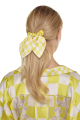 Elastic band on the head with a bow, Artificial Silk, Versailles Lemon, print 