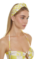 Headband with, Artificial Silk "Versailles Lemon" print