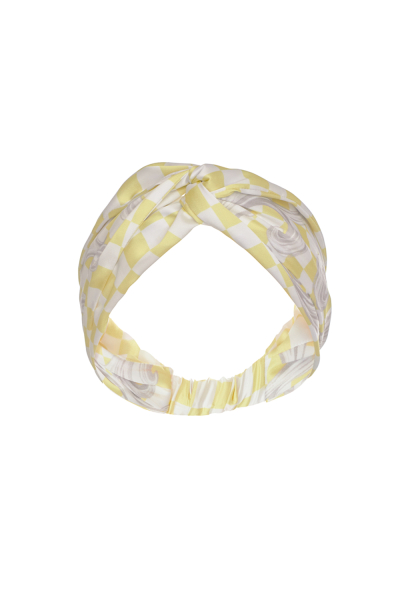 Headband with, Artificial Silk "Versailles Lemon" print