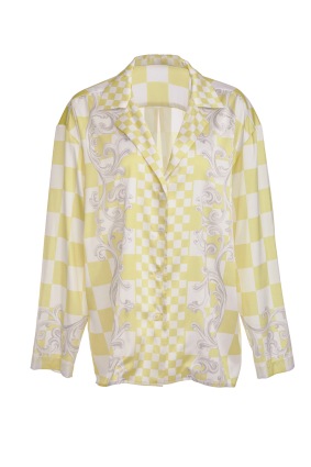 Shirt, Artificial Silk, "Versailles Lemon" print