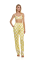 Pants, Artificial Silk, print Versailles Lemon