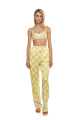 Pants, Artificial Silk, print Versailles Lemon