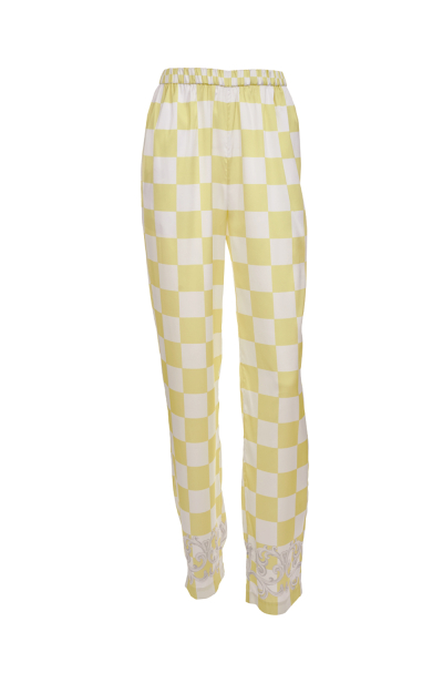 Pants, Artificial Silk, print Versailles Lemon