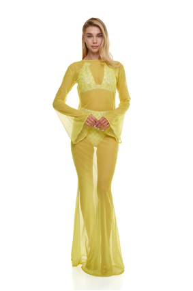 Dress mesh to the floor, "Versailles Lemon" print