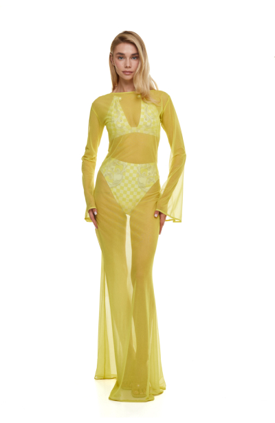 Dress mesh to the floor, "Versailles Lemon" print